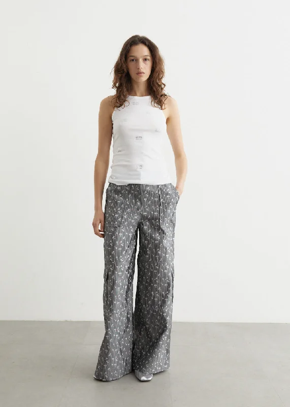 Acetate Jacquard Cargo Pants