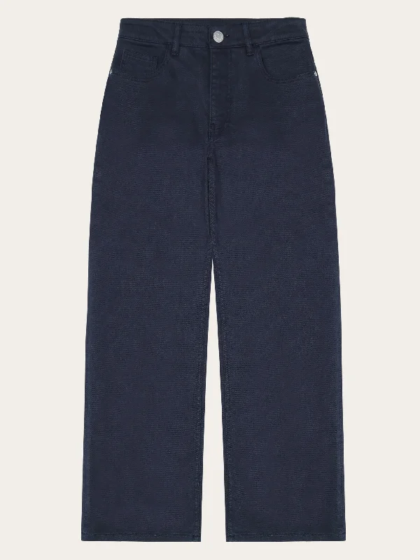 GALE straight mid-rise garment dyed twill 5-pocket pants - GOTS/Vegan - Night Sky