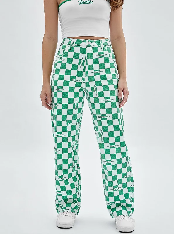 Guess Originals Green Checkered Carpenter Pants