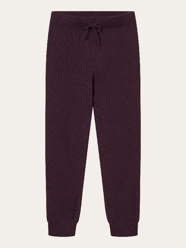 JADE hybrid knitted jog pants - Chocolate Plum