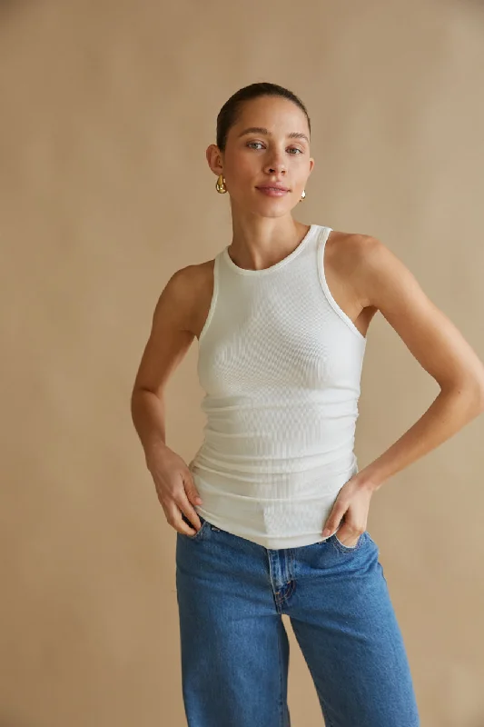 Juno Ruched Ribbed Tank Top