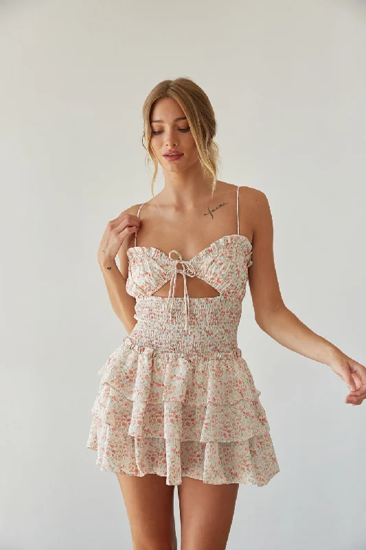 Mirabelle Floral Keyhole Cutout Romper