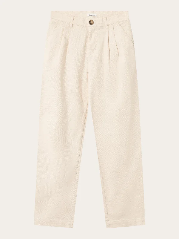 POSEY wide high-rise twill pants - Buttercream