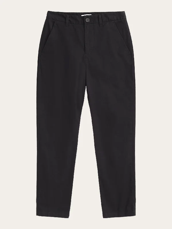 WILLOW regular cropped poplin chino - Black Jet