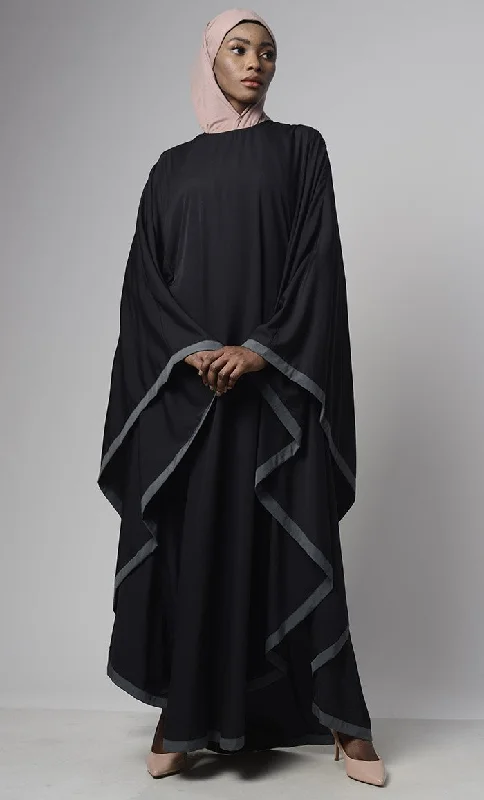 Black Grey Bordered Kaftan