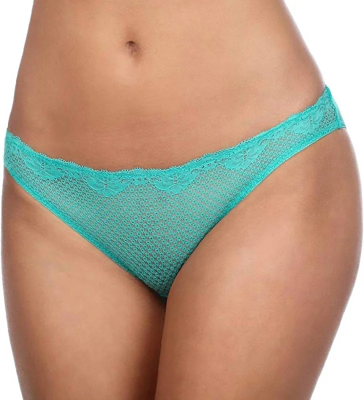 Duet Lace Low Rise Thong In Pool Green