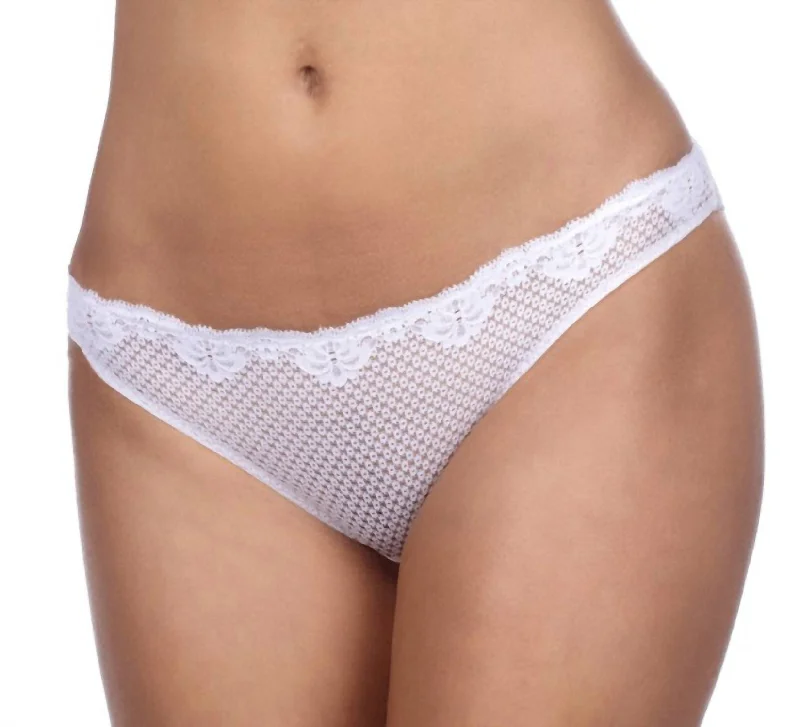 Duet Lace Low Rise Thong In White