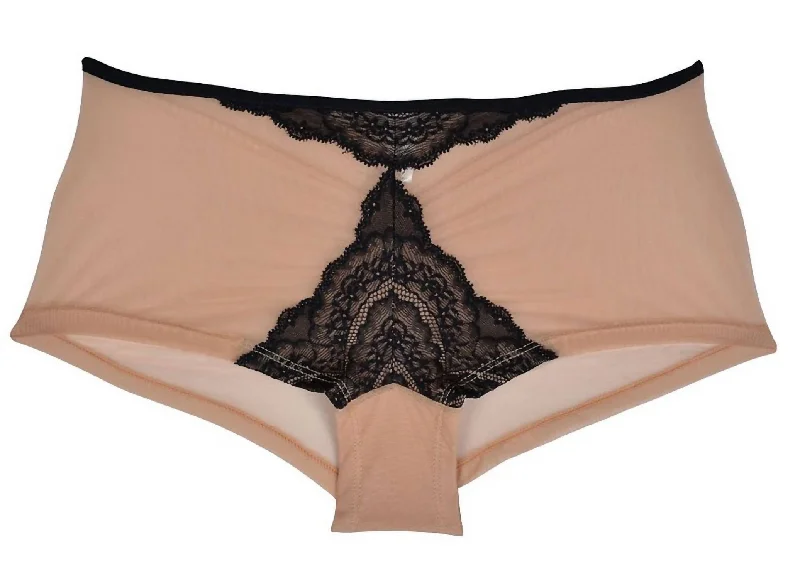 Elise Lowrider Hotpants In Black / Nude