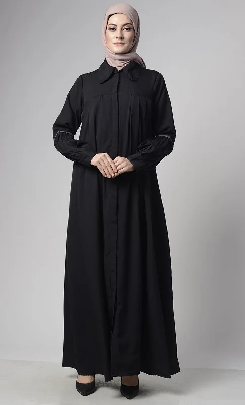 Front Pleated Everyday Stylish Abaya