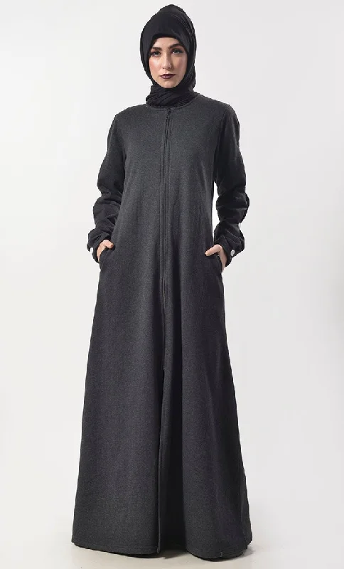 Modest Super Warm Fleece Abaya With Pockets