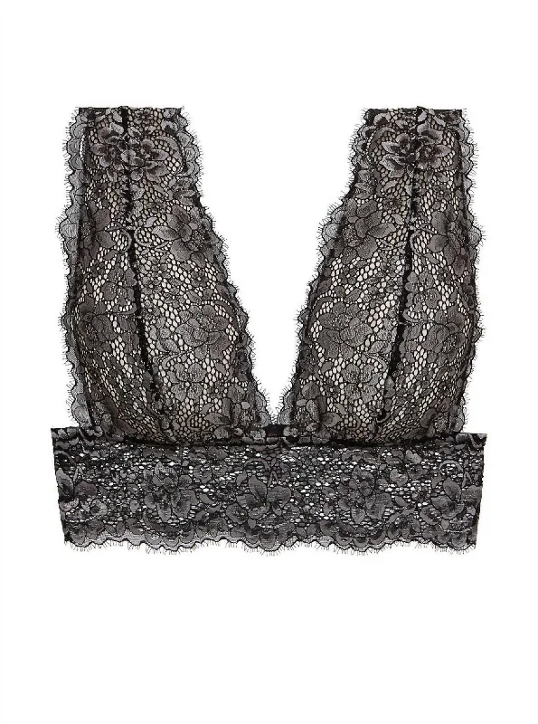 Pret-A-Porter Longline Bralette In Black/stone