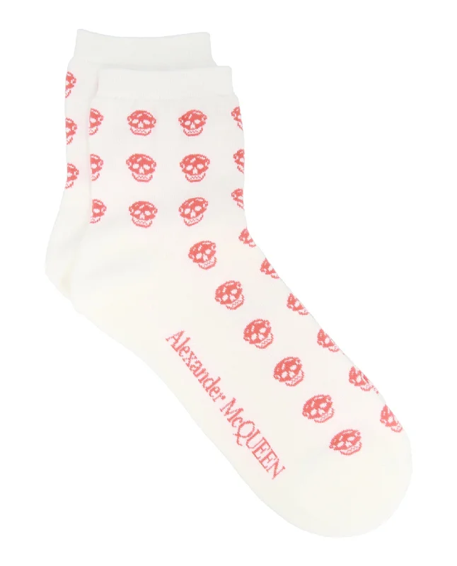 Skull-Intarsia Cotton-Blend Socks