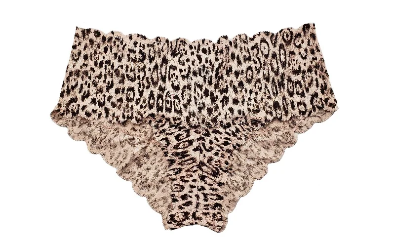 Women's Never Say Never Printed Hottie Boyshort In Mandorla Uno/animal