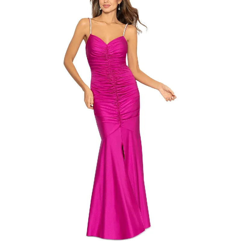 Xscape Womens Satin Long Cocktail And Party Dress