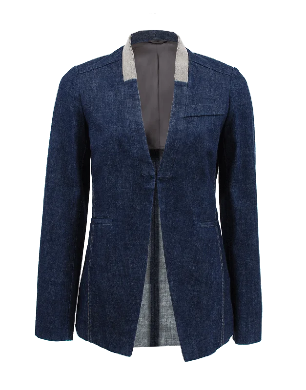 Denim Tux Monili Collar Jacket