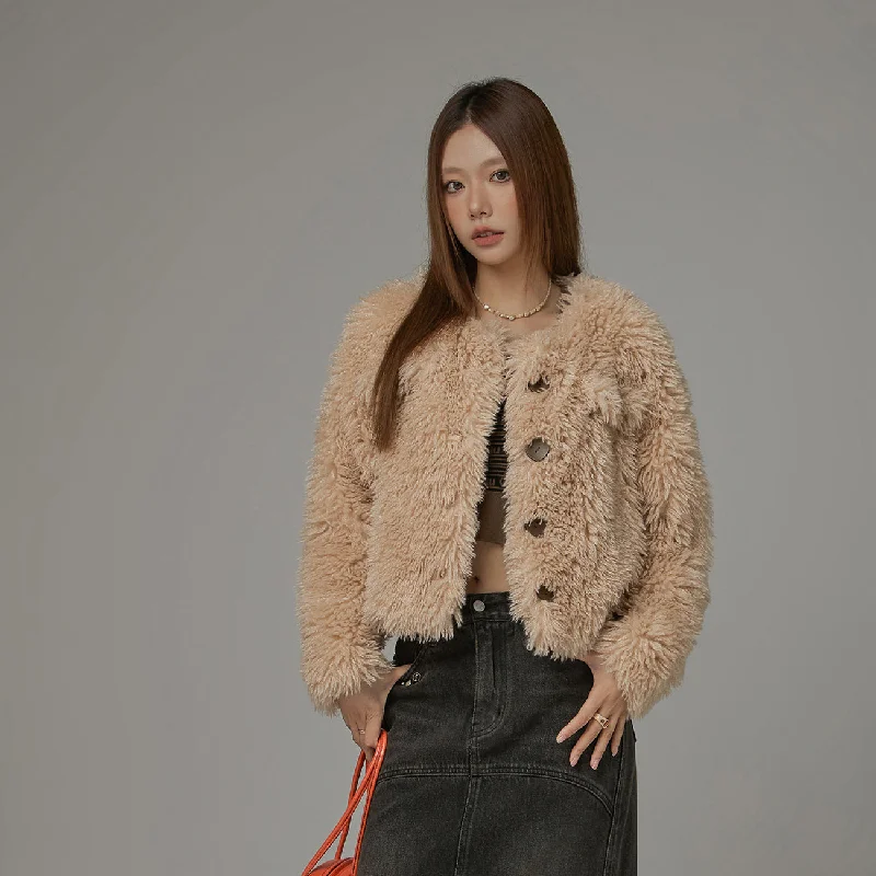 Cozy Fur Button Jacket