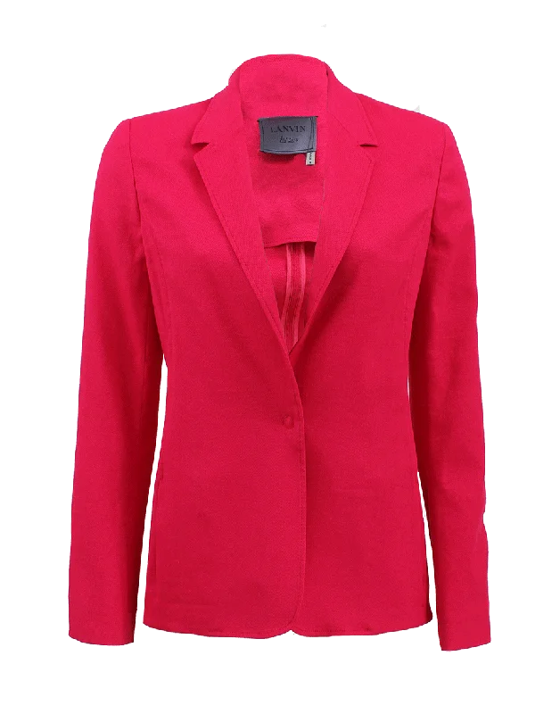 Stretch Pique One Button Blazer