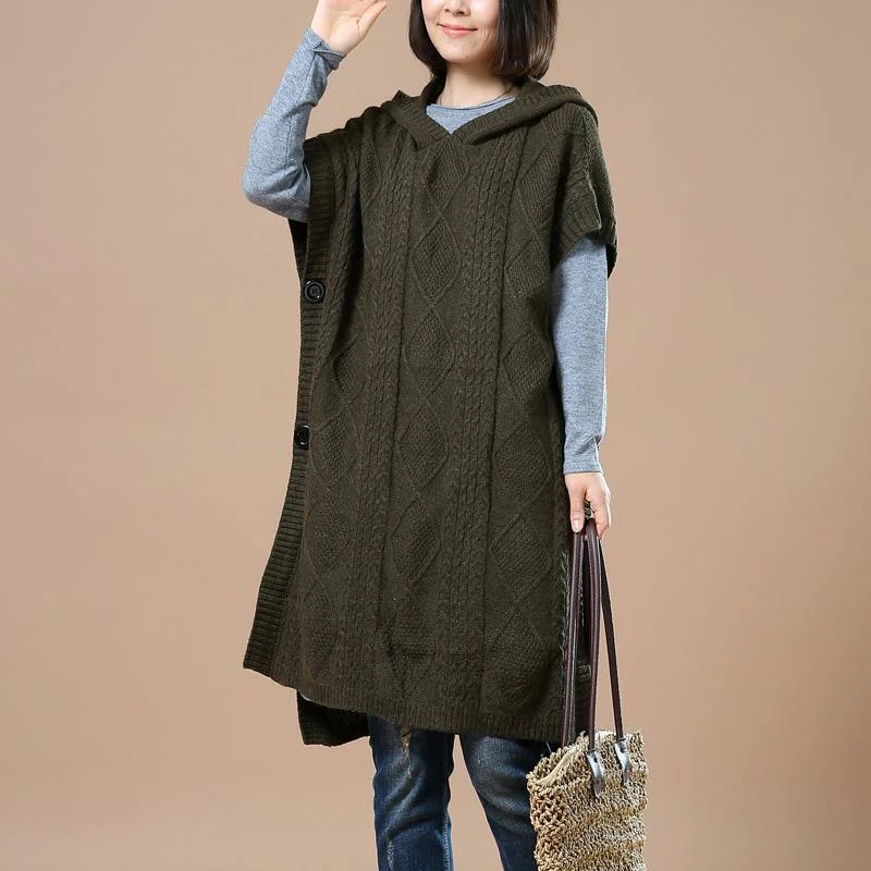 Tea green sweater plus size winter dresses hoodie